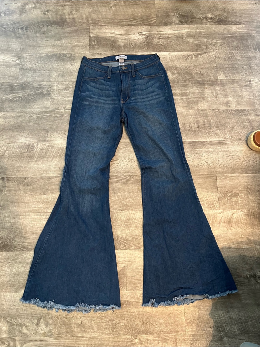 Judy Blue Dark Blue Frayed Hem Flare Jeans